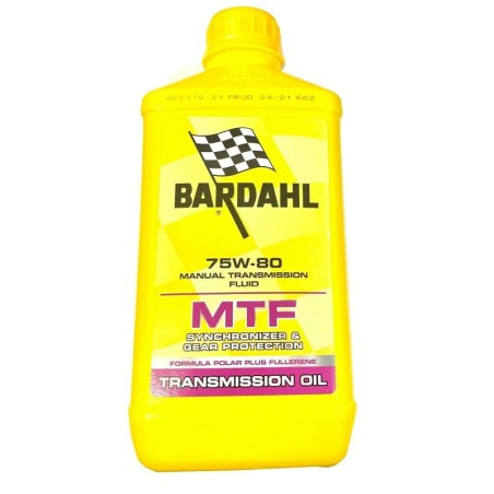 1 Lt Olio Auto Bardahl Bardhal Mtf 75W80 GL4 Trasmissioni Manuali Differenziali