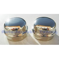 2 Coppette Paragrasso Cromate Copri Mozzo Ruota per FIAT 500 F L R