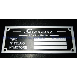 Targhetta Riassuntiva GIANNINI FIAT 500 Telaio Motore