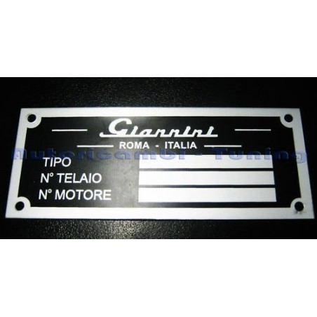 Targhetta Riassuntiva GIANNINI FIAT 500 Telaio Motore