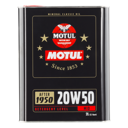 2 Litri - Motul Classic Oil 20W50 OLIO MINERALE Fiat 500 N D F G L R 126