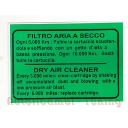 Adesivo Verde Filtro Aria FIAT 500 D - Qualita' ASI