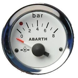 Strumento Manometro Pressione Olio  FIAT 500 126 Epoca Fondo Bianco Numeri Neri