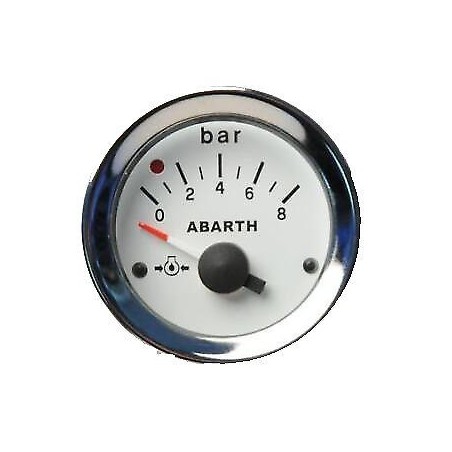 Strumento Manometro Pressione Olio  FIAT 500 126 Epoca Fondo Bianco Numeri Neri