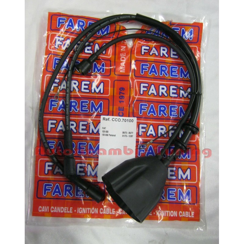 Serie Cavi Candele per FIAT 126 600 650cc con Copri Calotta