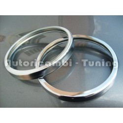 Coppia Cornici Ghiere Basse in Alluminio Lucido per Faro FIAT 500 N D