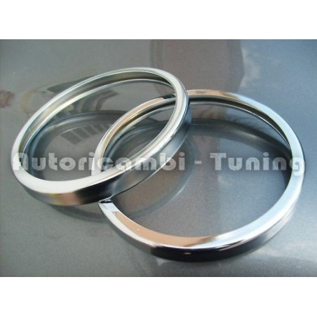 Coppia Cornici Ghiere Basse in Alluminio Lucido per Faro FIAT 500 N D