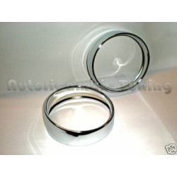 Coppia Cornici Cromate Ghiera Faro Anteriore per FIAT 500 F L R