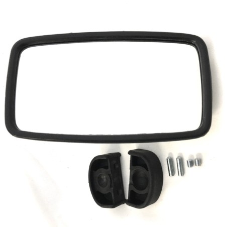 Specchio Esterno Rettangolare Cromato con Guarnizione per Fiat 500