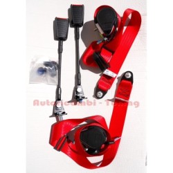 Cinture Sicurezza Automatiche Rosse con Arrotolatore per FIAT 500 126 Auto Epoca