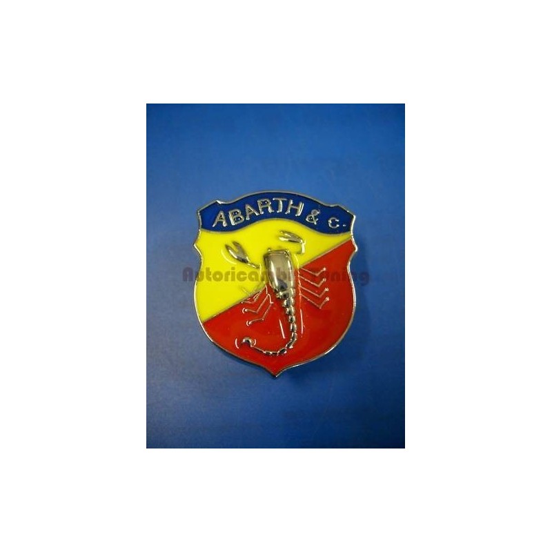 Fregio Scudo Abarth Metallo29x34mm per Fiat 500 Epoca c/filettatura