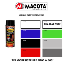 Smalto Spray Vernice Alta Temperatura Tubo Macota Resiste Fino a 800° Vari Colori
