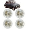 Kit 4 Cerchi Ruota in Ferro per FIAT 500 Epoca 3,50x12 Con Coppe +Vite
