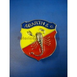 Scudo Fregio Stemma Logo ABARTH in Metallo 32x38mm per FIAT 500 Auto Epoca