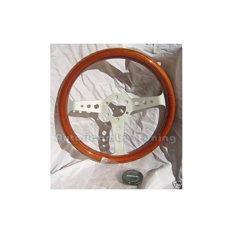 Volante Sportivo Mogano Argento per FIAT 500 126 Epoca - Ø 350mm