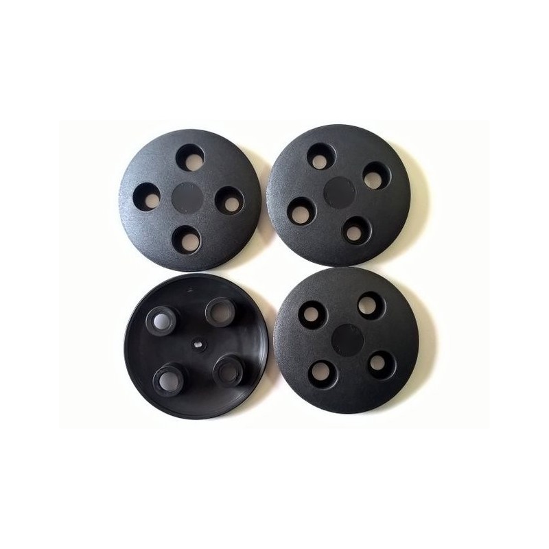 Kit Serie 4 Coppe Ruota in Plastica Nera per Fiat 126 Epoca