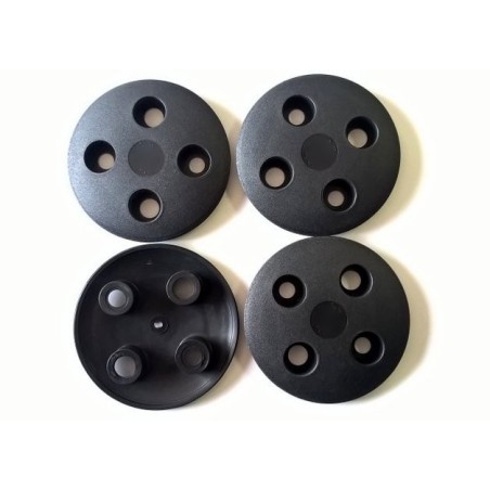 Kit Serie 4 Coppe Ruota in Plastica Nera per Fiat 126 Epoca