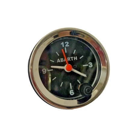 Orologio 12V Fondo Nero e Numeri Bianchi per FIAT 500 e ALTRE AUTO EPOCA Ø 52mm