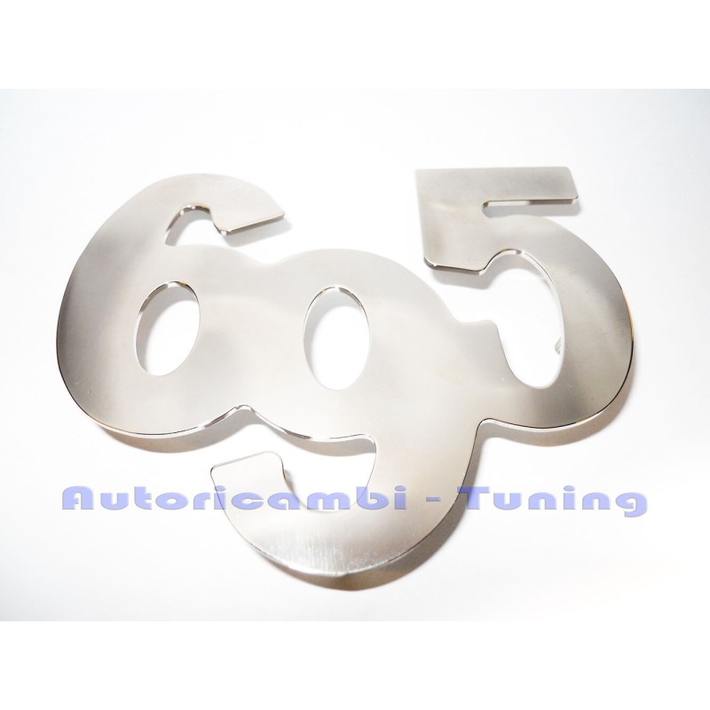 Fregio in Acciaio Cromato ABARTH 695 per FIAT 500 62x49mm