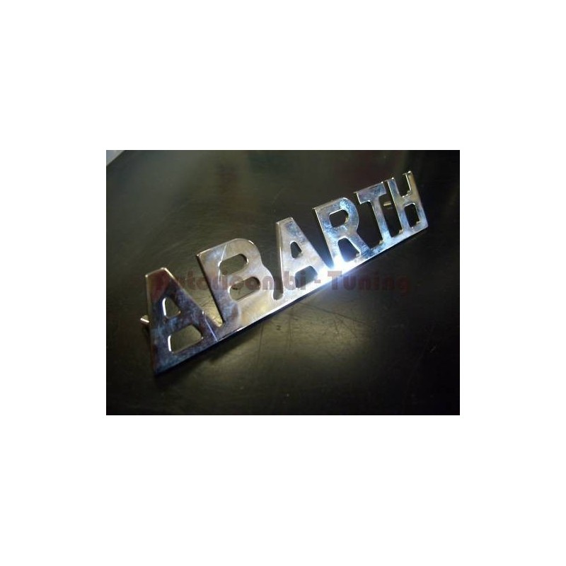 Scritta Abarth in Metallo Cromato per FIAT 500 Auto Epoca 110x21mm