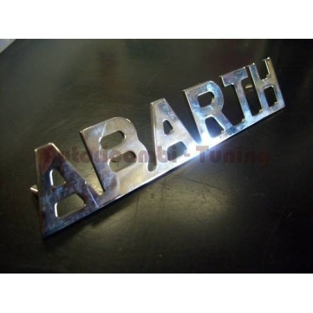 Scritta Abarth in Metallo Cromato per FIAT 500 Auto Epoca 110x21mm