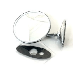 Specchio Specchietto tondo piatto cromato fissaggio a vite FIAT 500 126 EPOCA
