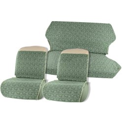 Fodere Complete Copri Sedili in Tessuto Verde/Avorio per FIAT 500 D - Qualità ASI