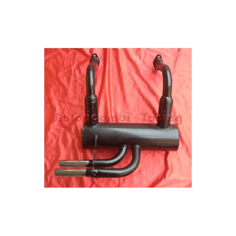 Marmitta Tipo "MONZA" Scarico Sportivo per FIAT 500 F L con Doppio Tubo Uscita Ø30mm