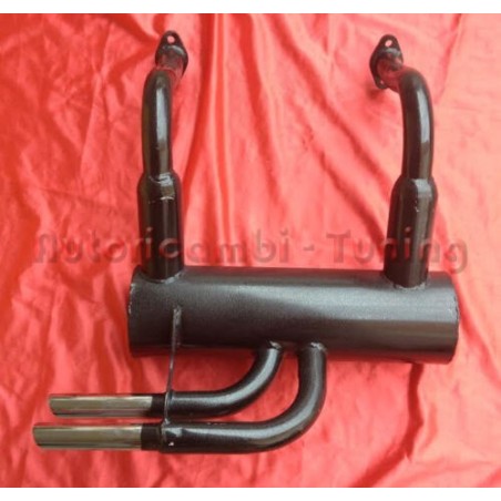 Marmitta Tipo "MONZA" Scarico Sportivo per FIAT 500 F L con Doppio Tubo Uscita Ø30mm