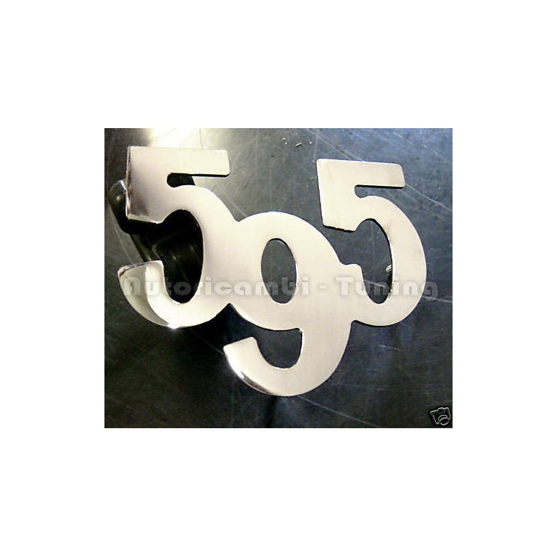 Fregio Abarth "595" in Acciaio Cromato FIAT 500 F L R