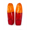 Coppia Plastiche Fanali Posteriori per Fiat 500 Giardiniera Epoca Rosso/Arancio