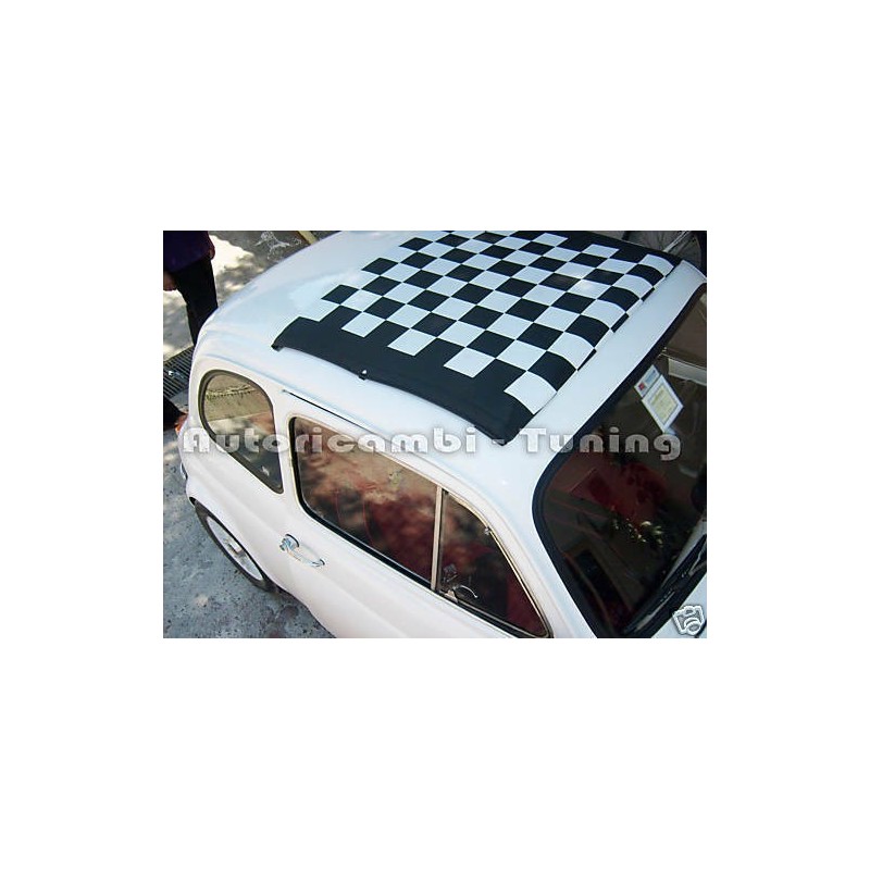 Tela Capote a Scacchi Bianchi e Neri FIAT 500 F L R
