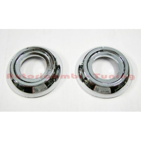 2x Rosone Ghiera Borchia Cornice Cromata Alzavetro FIAT 500 F L R