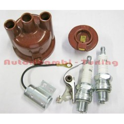 Kit Accensione FIAT 500 F L N D - Puntine, Condensatore, Calotta, Spazzola, Candele
