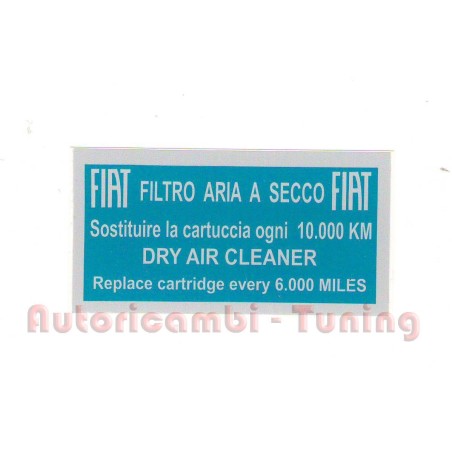 Adesivo Azzurro Filtro Aria per FIAT 500 F L R Qualità ASI