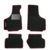 Kit 4 Tappeti Tappetini Moquette con Bordo Rosso Specifici per FIAT 500 F L R