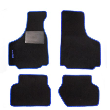 Set 4 Tappetini Auto in Moquette Bordo Blu Specifici per FIAT 500 F L R