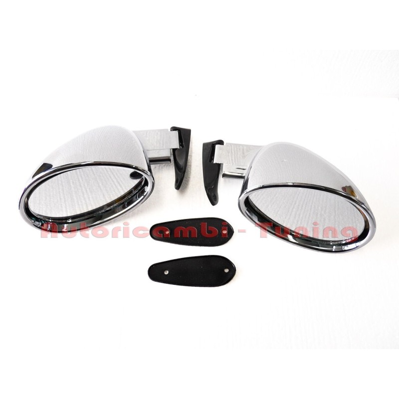 Coppia Specchietti Cromati SX + DX CALIFORNIAN per Auto Epoca FIAT 500 F L R
