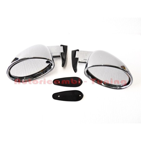 Coppia Specchietti Cromati SX + DX CALIFORNIAN per Auto Epoca FIAT 500 F L R