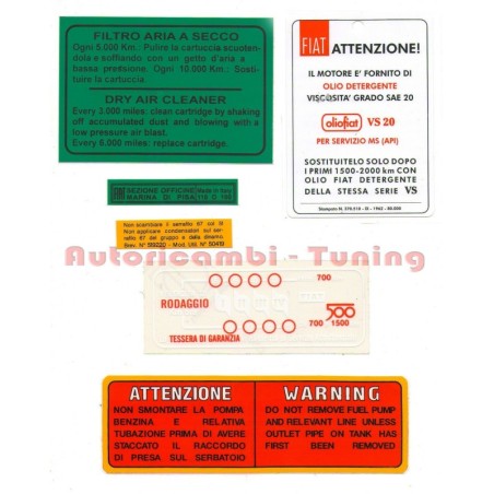Kit Completo di Adesivi per FIAT 500 D - QUALITA' ASI