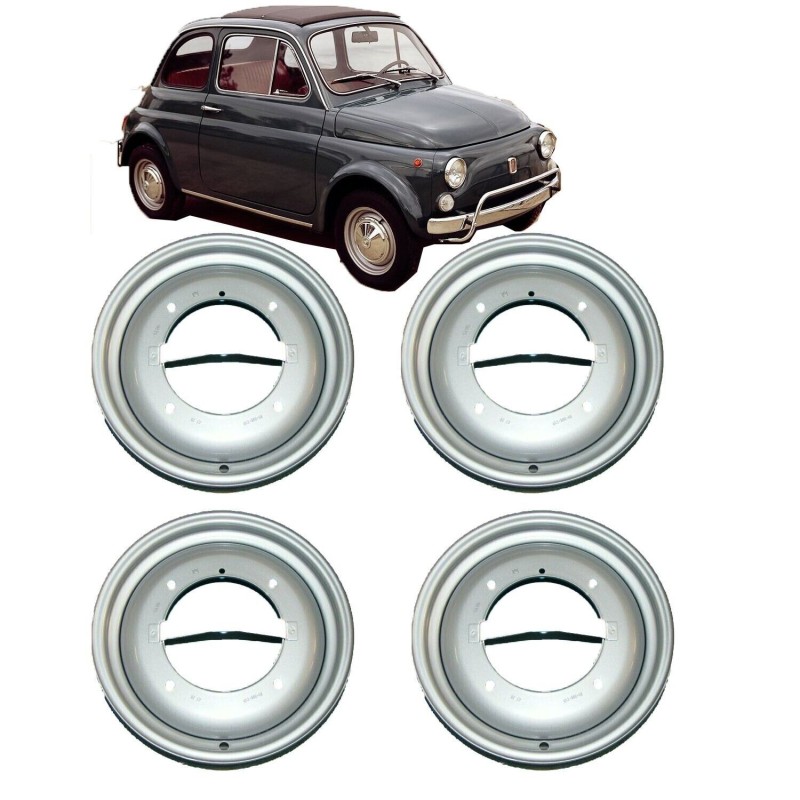4x Cerchio Ruota in Ferro per FIAT 500 F L