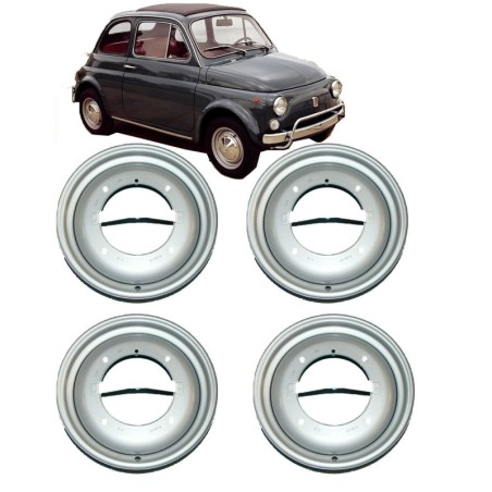 4x Cerchio Ruota in Ferro per FIAT 500 F L