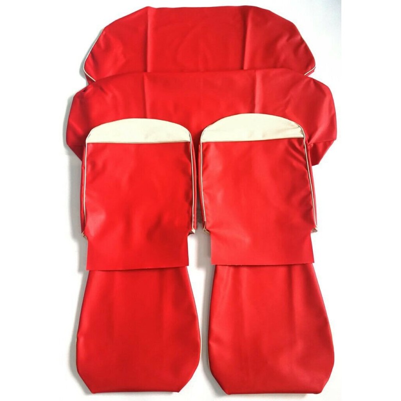 Fodere Complete Copri Sedili in Similpelle Rosso per FIAT 500 F - QUALITA' ASI