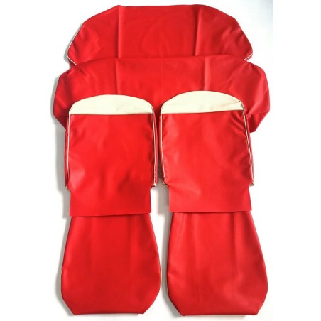 Fodere Complete Copri Sedili in Similpelle Rosso per FIAT 500 F - QUALITA' ASI