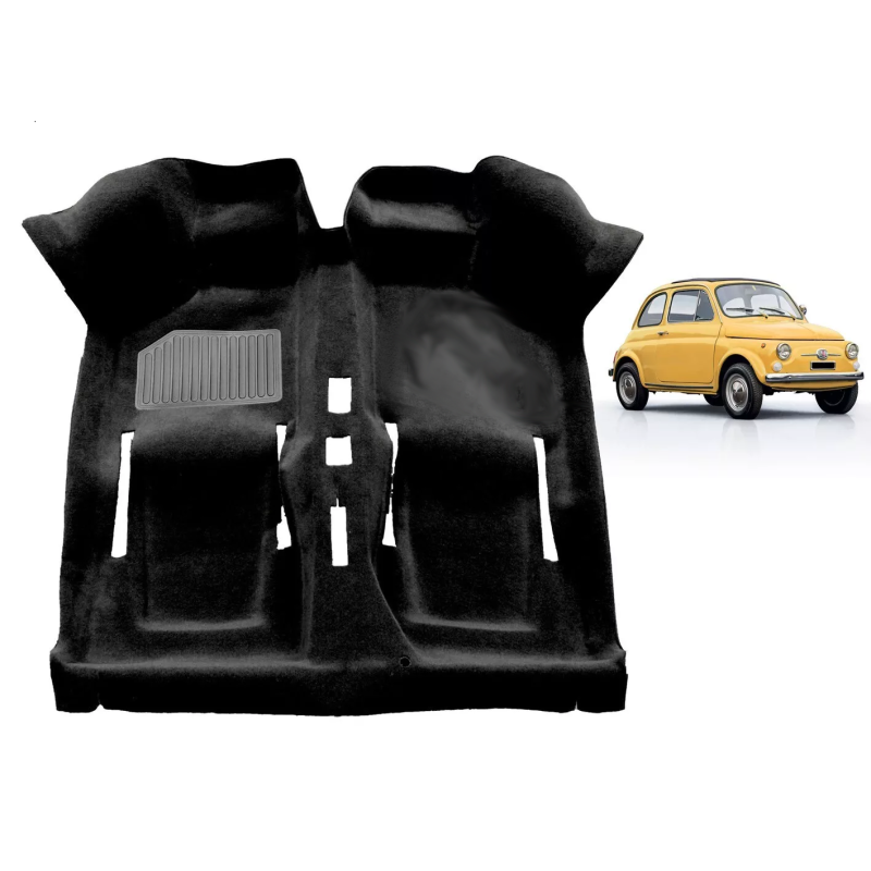 Moquette Nera con Singolo Zerbino per Fiat 500