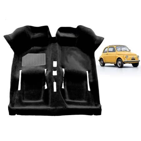 Moquette Nera con Singolo Zerbino per Fiat 500