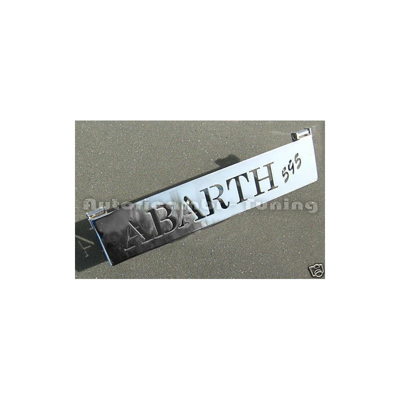 Griglia Alzacofano "ABARTH 595" Posteriore Acciaio Cromato per FIAT 500 F L R