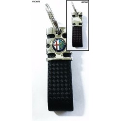 Portachiavi Auto in Finto Carbonio Nero con LOGO a scelta