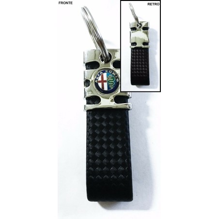 Portachiavi Auto in Finto Carbonio Nero con LOGO a scelta
