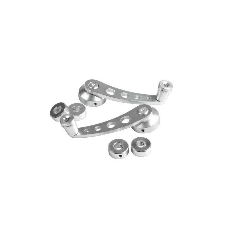 Coppia Leve Maniglie Alzacristallo Curve Alluminio per FIAT 500 F L R & FIAT 126 - 10cm